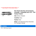 thumbnail image 2 of Rear Shock Absorber and Coil Spring Assembly - Compatible with 1970 - 1981 Pontiac Firebird 1971 1972 1973 1974 1975 1976 1977 1978 1979 1980, 2 of 2
