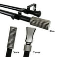 thumbnail image 2 of InStyleDesign  13/16" Two Tone Pedestal Collection Double Curtain Rod Elm Finial 120 to 170 inch, 2 of 4