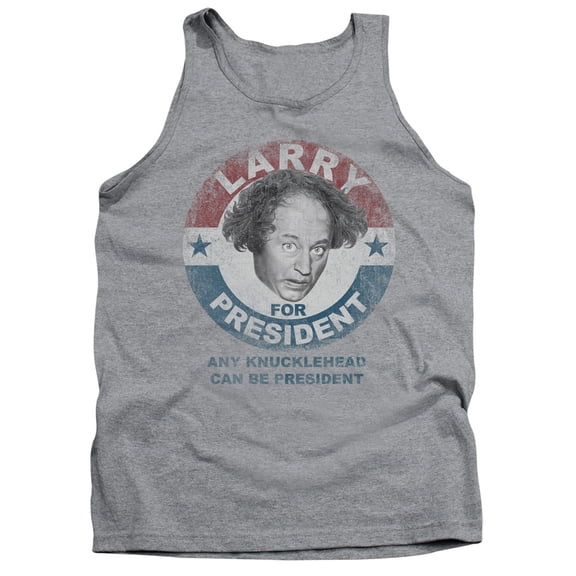 Three Stooges Larry For President Adult Tank Top Athletic Heather