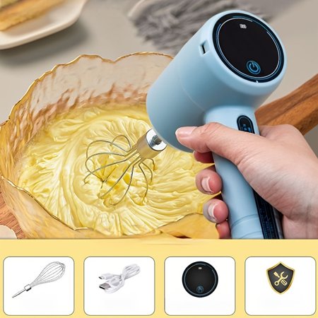 

Electric Egg Beater Wireless Rechargeable Household Cake Mix Whipped Cream Whisk Small Kitchen Appliances