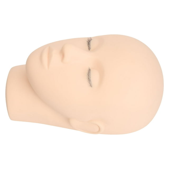 Lash Mannequin Head Eyelash Extension Mannequin Head with 3 Layer Lashes Makeup Beauty Silicone Practice Training Doll Head for Lash Extension Practice
