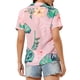 thumbnail image 3 of CAMISAS DE MUJER CHIC INSPIRADORAS, HAWAIANAS, DE MANGA CORTA, TROPICALES, CON ESTAMPADO FLORAL, BOTONES, TALLA S, ROSA POLVO, 3 of 8