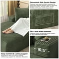 thumbnail image 6 of 104" Modular L-Shaped Sectional Sofa, No Assembly Required Boneless Sofa with Chaise, High Resilience Foam & Corduroy Fabric, for Living Room Bedroom,(Sage Green), 6 of 12