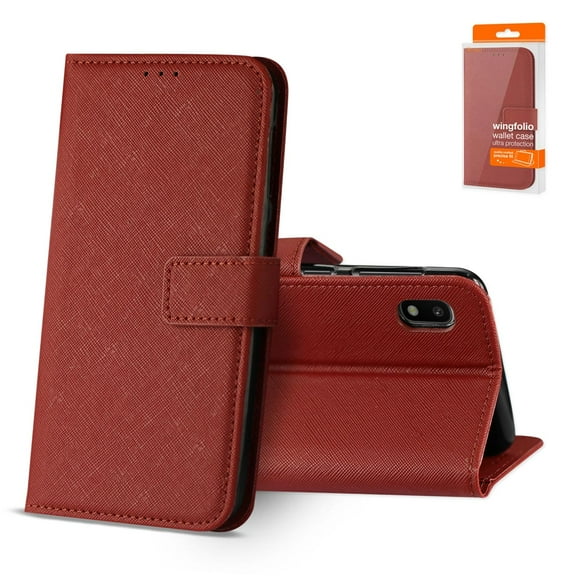 Reiko brand for Galaxy A10 3-in-1 Wallet Case In Red