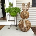 thumbnail image 2 of Wicker Easter Bunny Spring Outdoor Porch Decoration Wicker Bunny Topiaries DIY Handcrafted Rattan Rabbits with Gold Ribbon Bow, Easter Egg Hunt Displays, Farmhouse Table, Mantel, Entryway Door Decor, 2 of 8