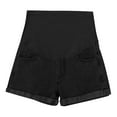 thumbnail image 4 of Taqqpue Maternity Denim Shorts Over Bump Ripped Distressed Folded Hem Jean Shorts Comfy Summer Pregnancy Shorts, 4 of 6