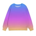 thumbnail image 7 of Bnwani Girls Crewneck Sweatshirt Long Sleeve Sports Sweatshirt Gradient Pullover Size 7-8, 7 of 7