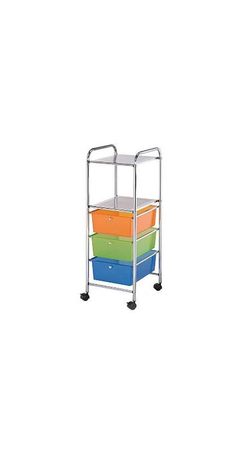 3 Drawer Blue Hills Studio Storage Cart with 2 Shelves ...