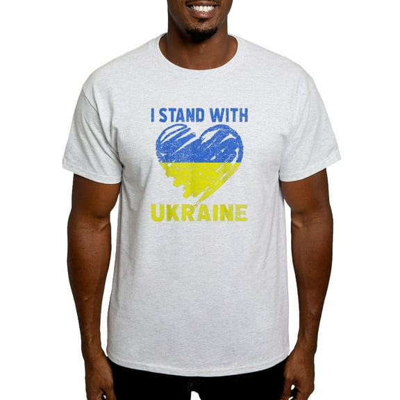 CafePress - Ukrainian Lover I Stand With Ukraine Heart T Shirt - Men's Classic Graphic T-Shirt
