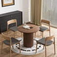 thumbnail image 2 of Wiilayok 35.4" Modern Round Dining Table, Wood Kitchen Table for 2 to 3, Pedestal Circle Dining Table for Cafe, Kitchen, Dining Room, 2 of 7