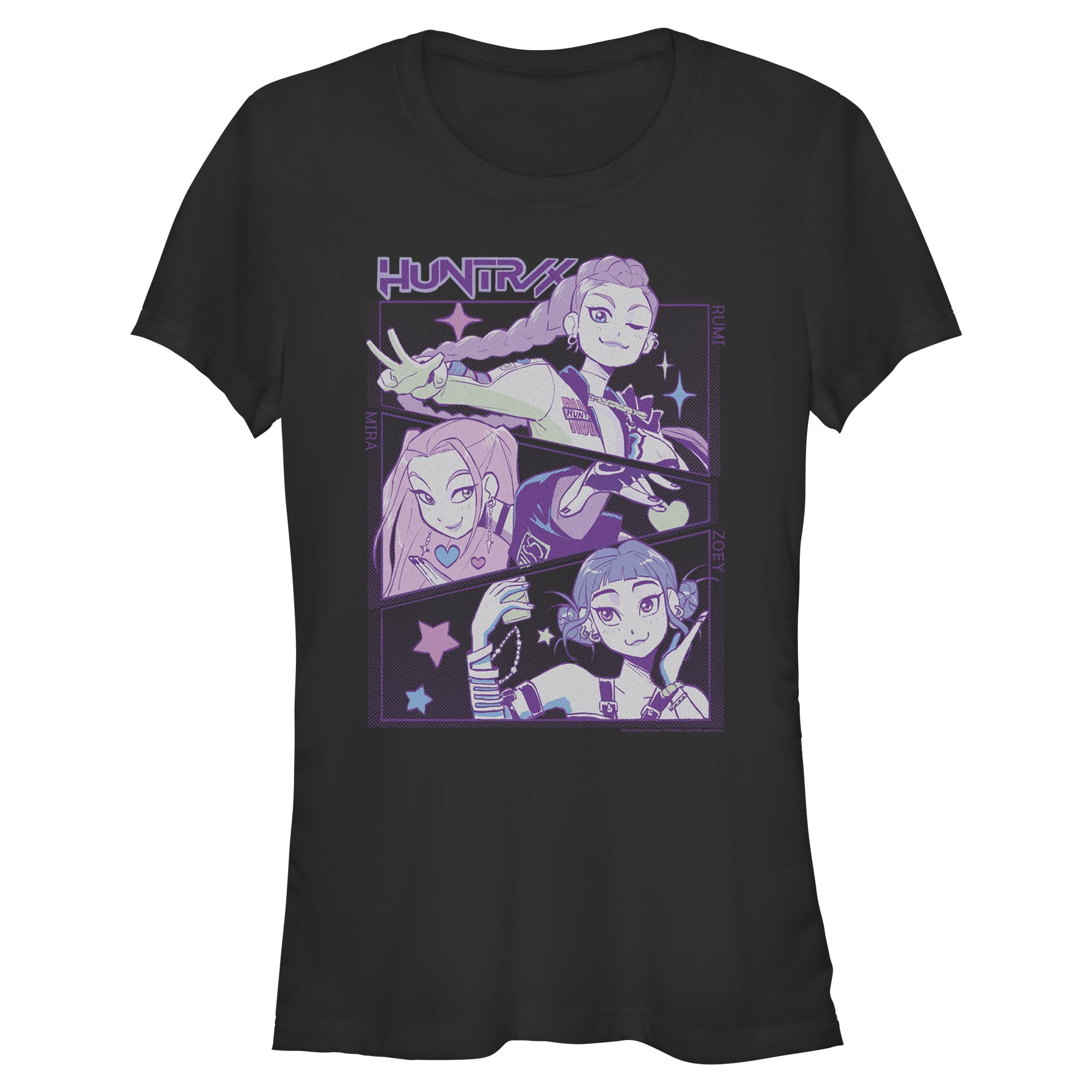 Juniors KPop Demon Hunters Rumi, Mira and Zoey Ramyeon T Shirt