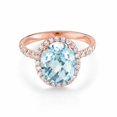 thumbnail image 5 of HeartsAndYou 2ct Natural Aquamarine & Diamond Engage Ring Halo Solitaire 14k SOLID Rose Gold, 5 of 9