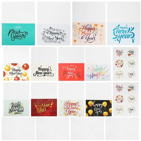 1 Set Message Blessing Cards Party Invitation Cards Happy New Year Cards with Envelop