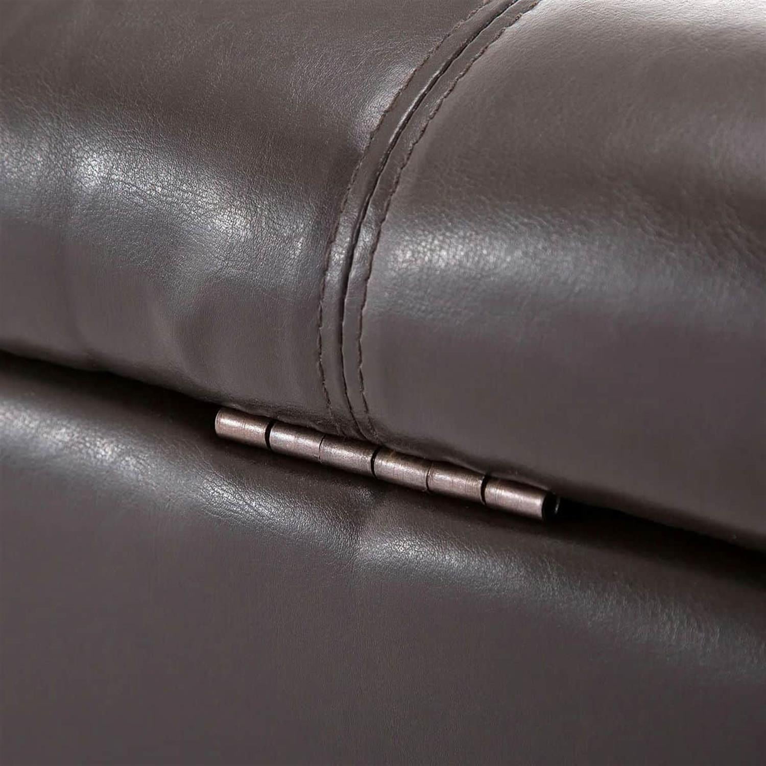 Demi Bonn 30" Oversized Ottoman Storage Bench, Faux Leather Lift-Top Storage Chest, Tufted Ottoman with Hidden Storage for Living Room, Entryway, Brown