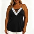 thumbnail image 3 of TGSLY Women's Plus Size Lace Trim Tank Tops Soft Crisscross V Neck Adjustable Spaghetti Strap Camisoles Loose Fit Dressy Casual Solid Color Tunic Sleeveless Shirts XL, 3 of 8