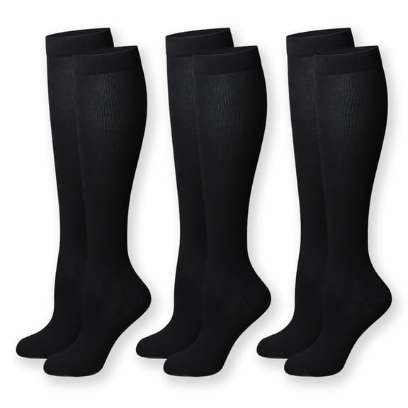 TELOLY 2026 New 3Pcs Compression Socks,No Slipping Or Sliding Mens Compression Socks,Suitable for Long-Term Wear Boosts Athletic Performance Knee High Socks,Black