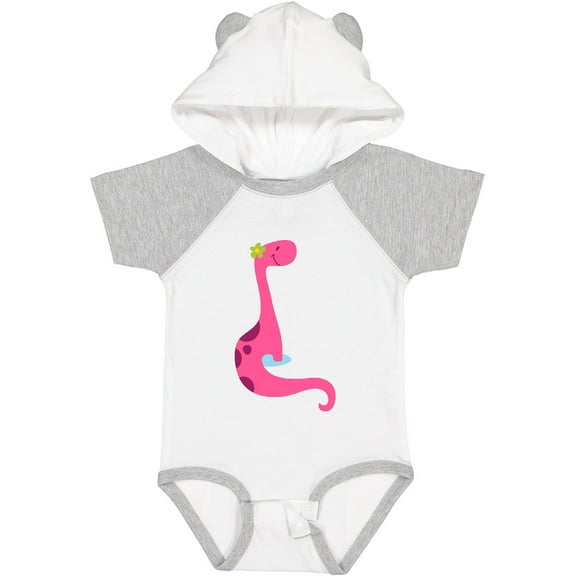 Inktastic Cute Pink Dinosaur Girls Baby Bodysuit