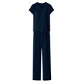 thumbnail image 4 of Womens Jumpsuit Sleeveless Casual Summer Side Split Overalls Jumpers Spaghetti Strap Lightweight Baggy Long Pants Rompers with Pockets, 4 of 6