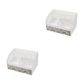 thumbnail image 4 of relayinert Makeup Organizer Open Wide Application Fluent Line Sundries Makeup Products Storage Box Desktop White 2Set, 4 of 6