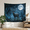 A, variant on XaaKee Tapestry Wall Hanging, Mystical Deer And Full Moon In Enchanted Woods, High-Quality Polyester Wall Tapestry, 60x40Inch