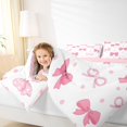 thumbnail image 4 of Manfei Pink Ribbon Bow 7pcs Queen Bedding,Fashion Polka Dot Bedding Comforter Set Queen,Pink Reversible, 4 of 7