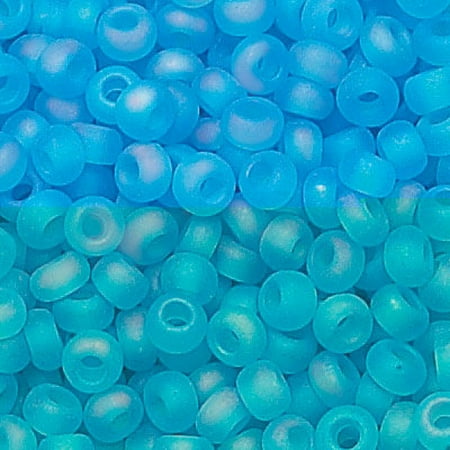 Czech Seed Beads 6/0 Aqua Matte AB (1 Ounce)