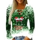 thumbnail image 2 of Puntoco Camisas para mujer Blusa de manga larga con estampado de cuello en V de Navidad Blusa regular estampada Puntoco Puntoco-8000, 2 of 6