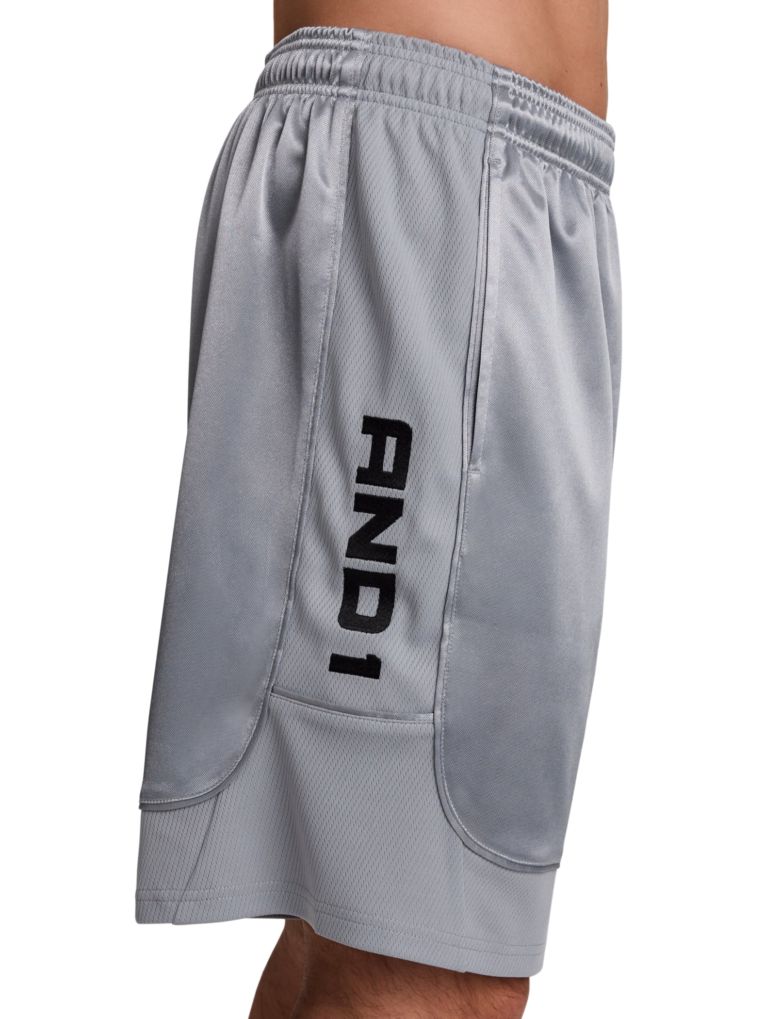 AND1 Men's and Big Men's All Court Colorblock Short, 9" inseam, up to Size 5XL