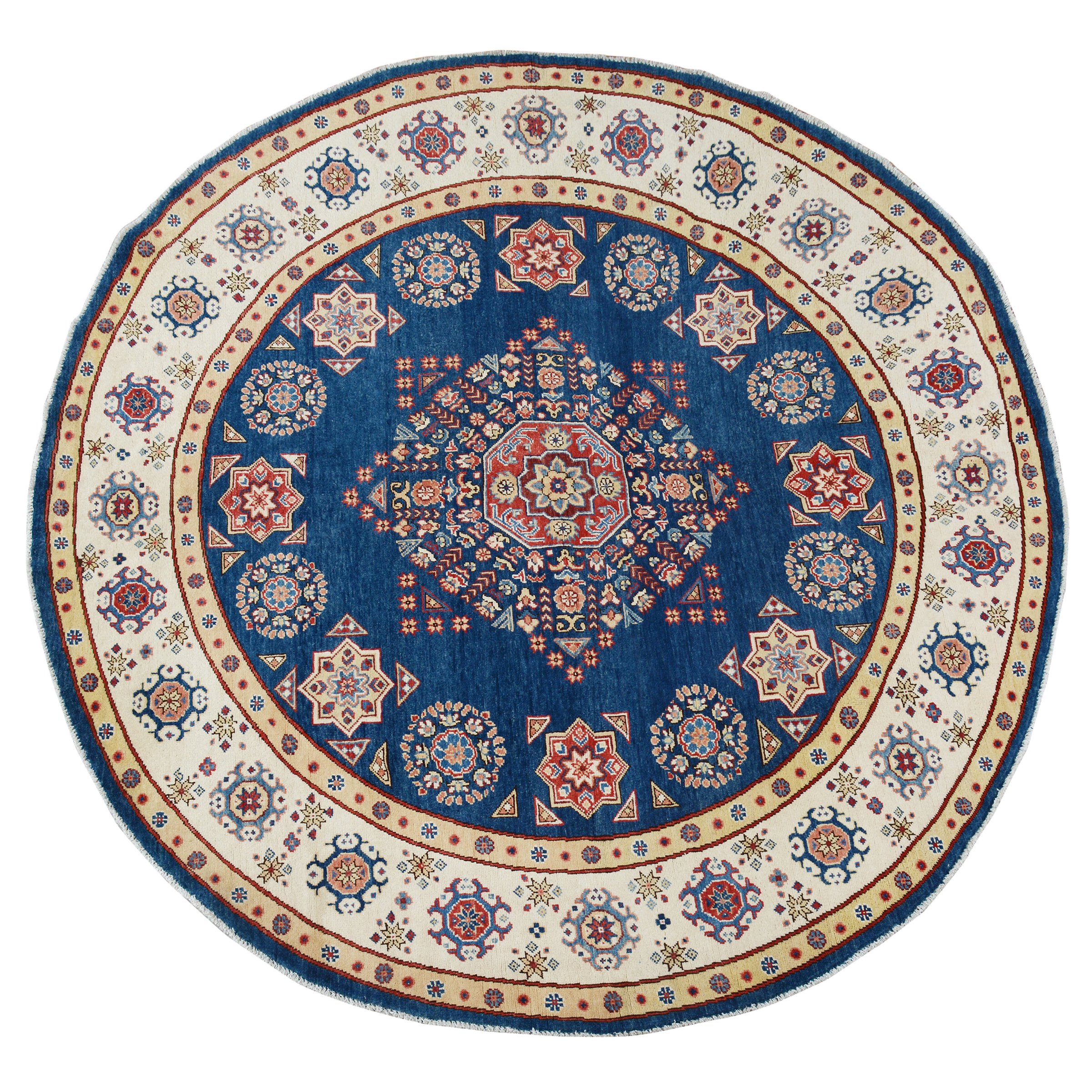 Decorative Geometric Super Kazak Oriental Area Rug Handmade Wool Carpet