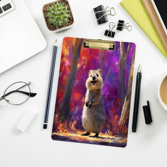 Vzayyk 12'x 9' Clipboard With Retractable Small Hook For Offices Seminars An Adorable Quokka