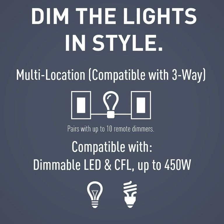 Legrand Radiant 450-Watt Multi-Location White Illuminated Master Dimmer LED Dimmer Legrand Radiant 450-Watt Multi-Location White Illuminated Master Dimmer LED Dimmer