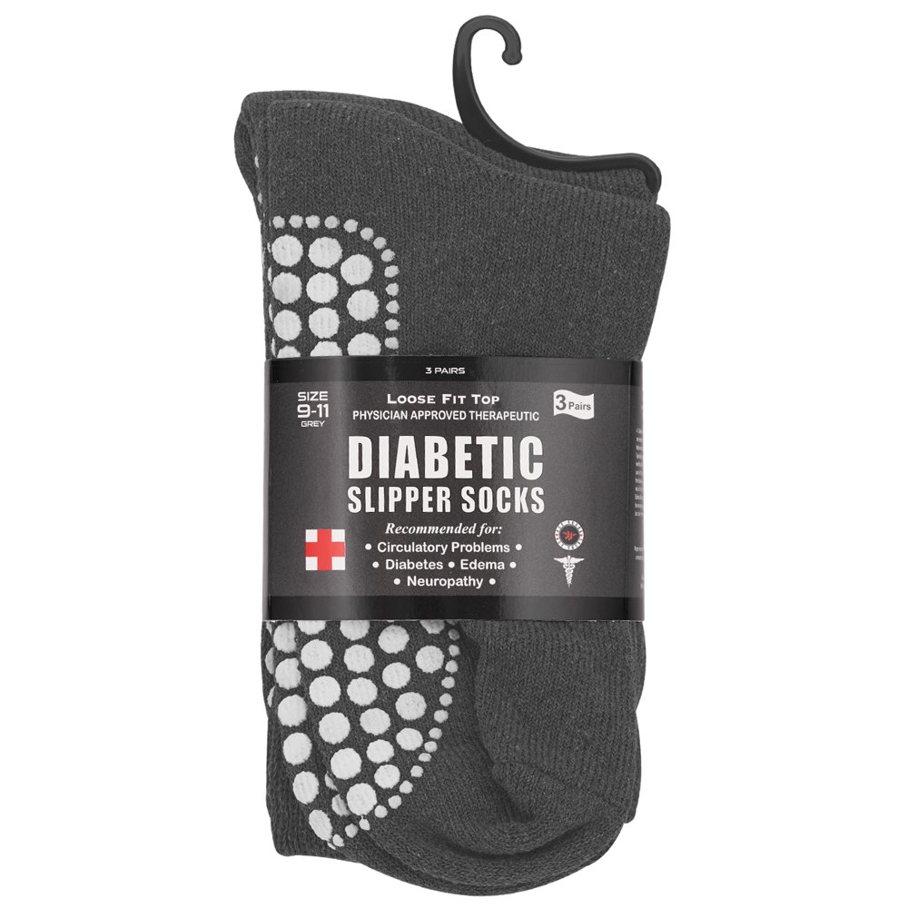 Personal Touch Diabetic Socks Unisex Non Skid Hospital Loose Fitting Slipper Socks With