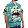 thumbnail image 2 of Tiny teeth Men's Short Sleeve Hawaiian Shirt, Casual Printed Button Down Beach Tops for Summer, Spread Collar Mens Shirts Unisex, 2 of 6