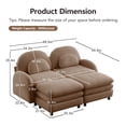 thumbnail image 4 of FFZ Teddy Cloud-Like 2-Seat Sofa with 2 Ottomans for Home, Camel, 4 of 12