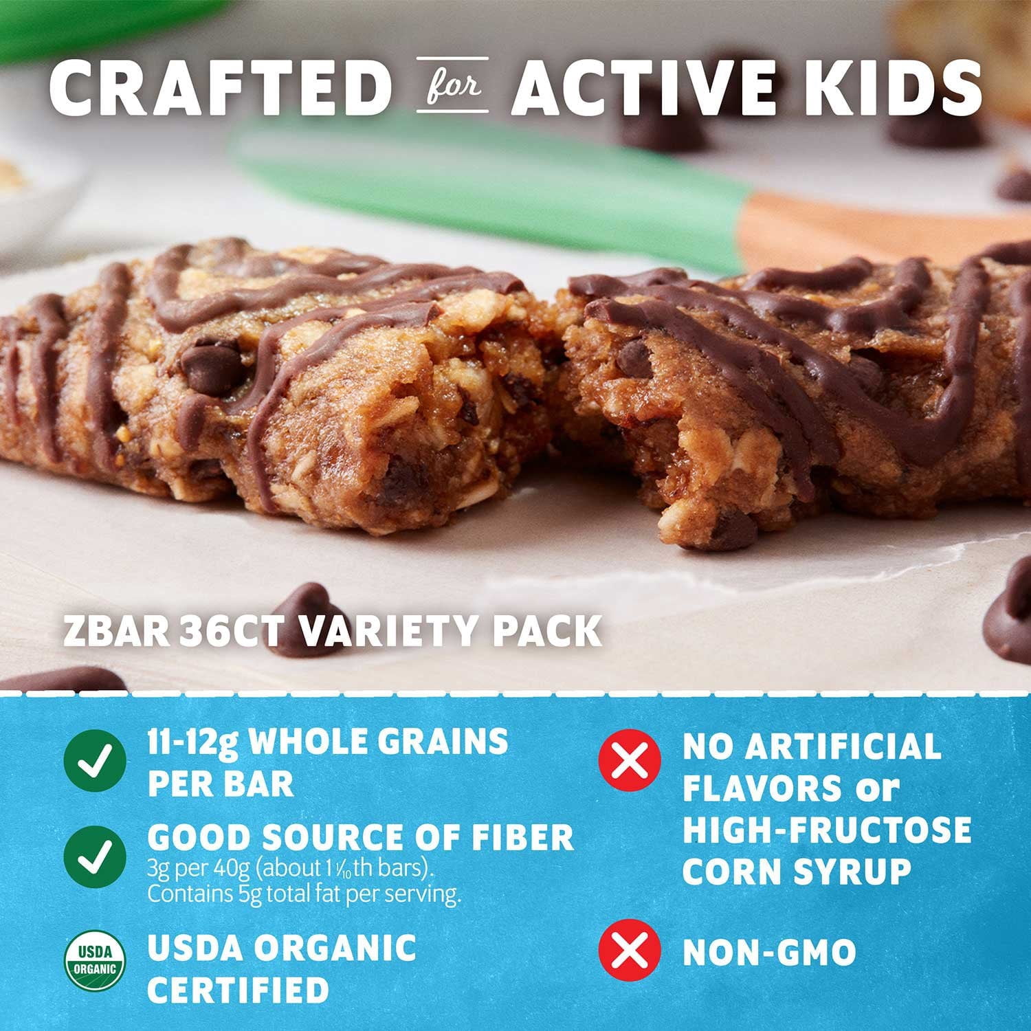 Zbar Soft Baked Organic Granola Snack Bars, Variety Pack, 36 pk.