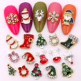 thumbnail image 2 of 10 Uds. De decoración navideña para uñas, abalorio dorado y plateado, zapatos con cabeza de ciervo de Papá Noel, sombrero de muñeco de nieve, accesorios para uñas de árbol, 2 of 4