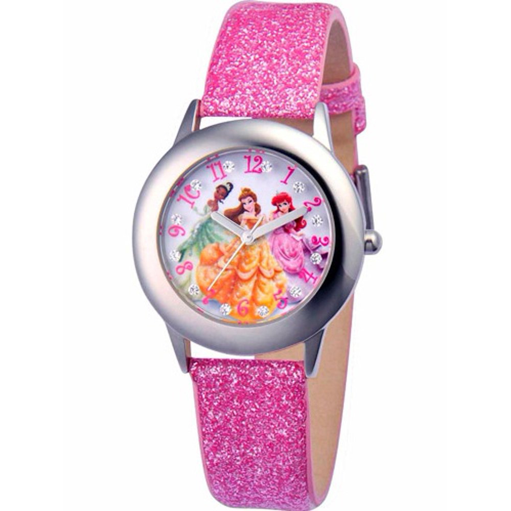 Disney Princess Girls' Stainless Steel Watch, Pink Strap Walmart