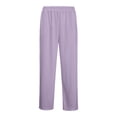 thumbnail image 3 of Fgvctg Men's Baggy Pants Waffle Knit Wide Leg Lounge Sweatpants Shaggy Baggy Elastic Waist Jogger Pants Loose Fit Drawstring Trouser with Pockets Purple M, 3 of 4