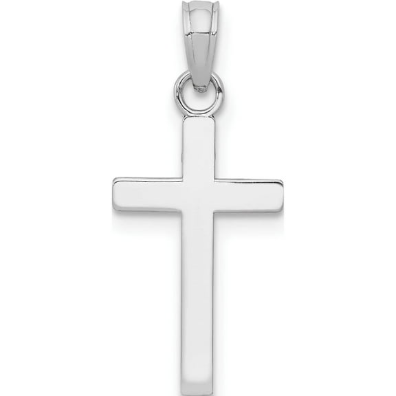 14K White Gold Polished Cross Pendant (23.2 X 10) Made In United States k9578w