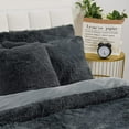 thumbnail image 7 of BLEUM CADE Luxury Fluffy Fuzzy King Bedding Comforter Set，4 Pieces Shaggy Duvet Cover Set，Furry Plush Velvet Comforter Cover with Zip Closure，King，Dark Grey, 7 of 7