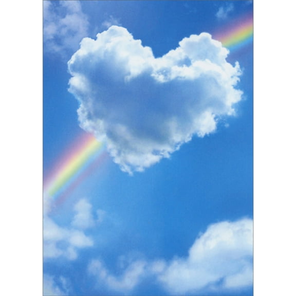 Avanti Press Heart Shaped Cloud in Front of Rainbow Pet Sympathy Card