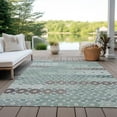 thumbnail image 6 of Addison Rugs Chantille Indoor/Outdoor Transitional Geometric Teal Washable Rectangle Rug, 9' x 12', 6 of 6