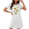 thumbnail image 1 of Camisón corto de talla grande para mujer, camisón de manga corta con estampado de pecho a la moda, camisón para mujer, 1 of 2