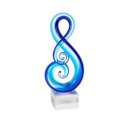 thumbnail image 1 of Centro de mesa de notas de cristal artístico estilo Murano azul sobre base de cristal de 12 " Badash Crystal GW606, 1 of 2