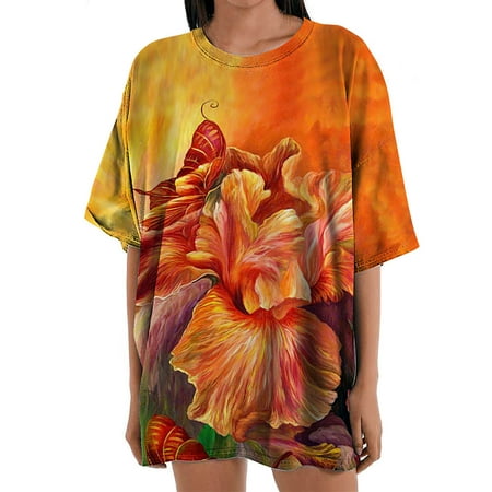 

YFPWM Shirt for Women Dressy Casual Flowy Tops Basic Tops Scrub Tops Summer Tops Sequin Tops Polo Shirts Workout Tops Short Sleeve Flower Print Pattern Tops