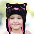 thumbnail image 2 of Addie & Tate Girls Winter Hat and Gloves Set, 4-7 Years, Toddler Beanie and Mittens, Baby Girl Hats and Mittens in Cat Design, 2 of 4