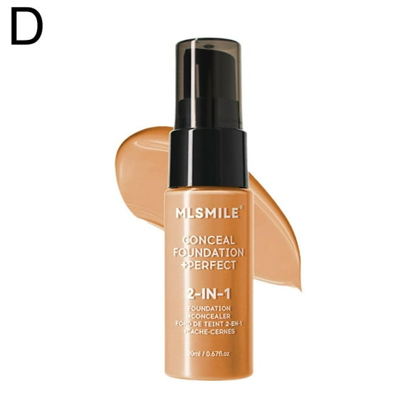 Mlsmile 6-Color Liquid Foundation Lasting, Waterproof, Sweat-Proof, Easy To Push, Oil-Control, Concealer Foundation 20Ml