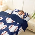 thumbnail image 3 of Erosebridal Baseball Print Loves Twin Comforter Sets For Kids,Boys Ball Games Bedding Set,Reversible navy blue,2-Piece, 3 of 7