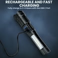 SKNSL 990000 Lumens Powerful Flashlight Rechargeable XHP90 Super Bright Waterproof Led Tactical Flashlight 5 Mode USB Zoom Torch for Camping Emergency