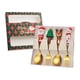 thumbnail image 4 of Juego de 4 cucharas y tenedores navideños, vajilla navideña con forma de estrella de Papá Noel y caja de regalo. caja verde, 4 of 9